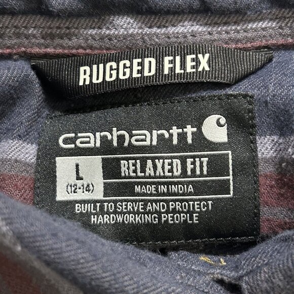 Carhartt Large Relaxed Fit Midweight Flannel Long Sleeve Plaid Tunic 104794 - Picture 7 of 9